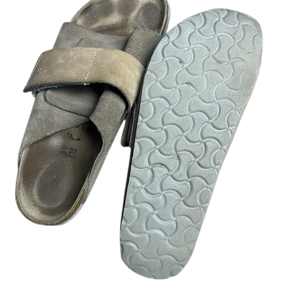 Birkenstock Kyoto Nubuck-Suede Leather Sandals Size 39 US 8.5 Grey - Picture 5 of 6